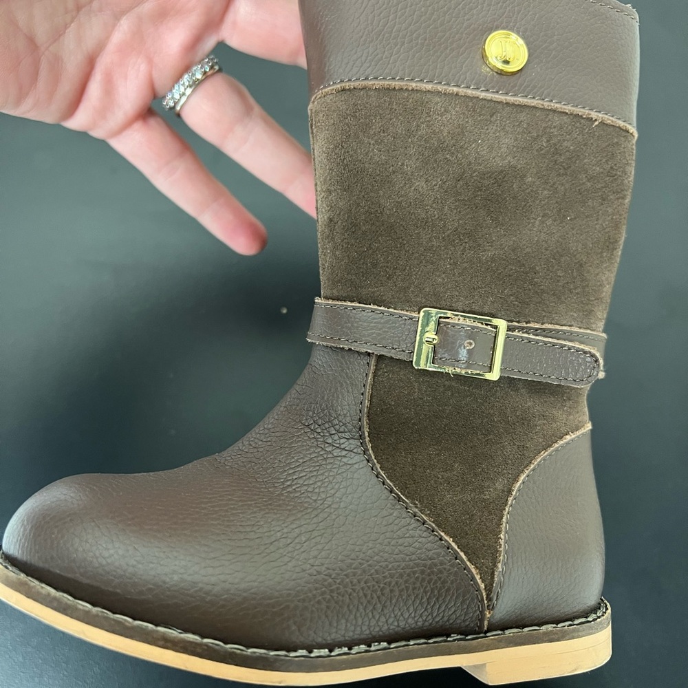 Janie and Jack, Brown Leather Riding Boot size 6 Toddler-(only wore few times)